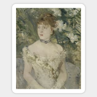 Young Girl in a Ball Gown by Berthe Morisot Sticker